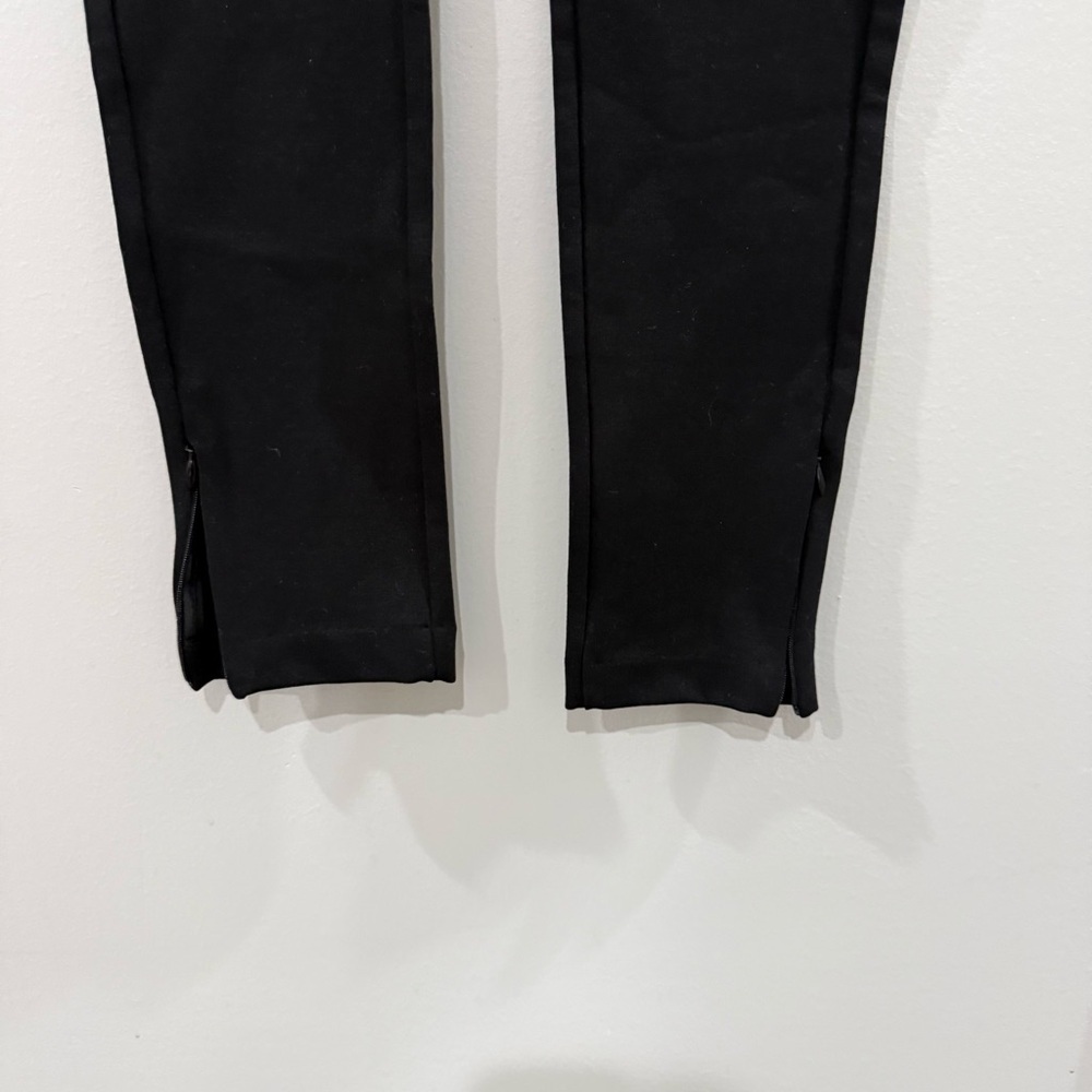 Toteme Pants Compact Knit Leggings Side Slit  in Black - Picture 12 of 15